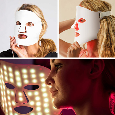 El rojo antienvejecedor cerca del photodynamics ligero infrarrojo del silicón de la máscara de la terapia llevó la máscara